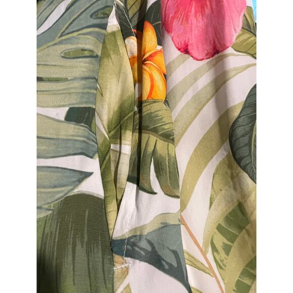 Tommy Bahama Adjustable Halter Tie Dress White Flamingo Tropical Hawaiian L - Picture 7 of 10